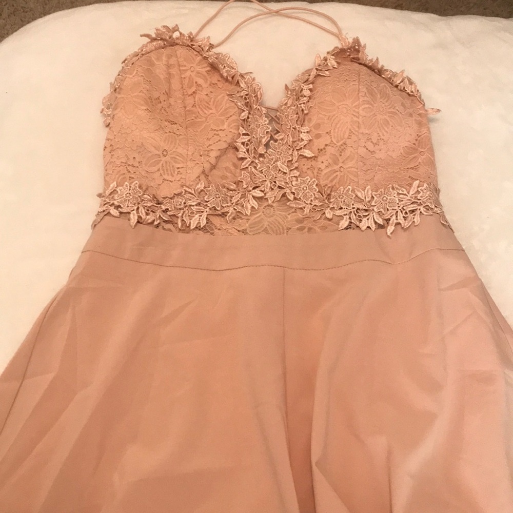 Nude Lace/Floral Romper